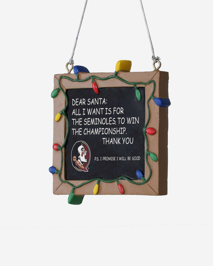 Florida State Seminoles Resin Chalkboard Sign Ornament FOCO - FOCO.com