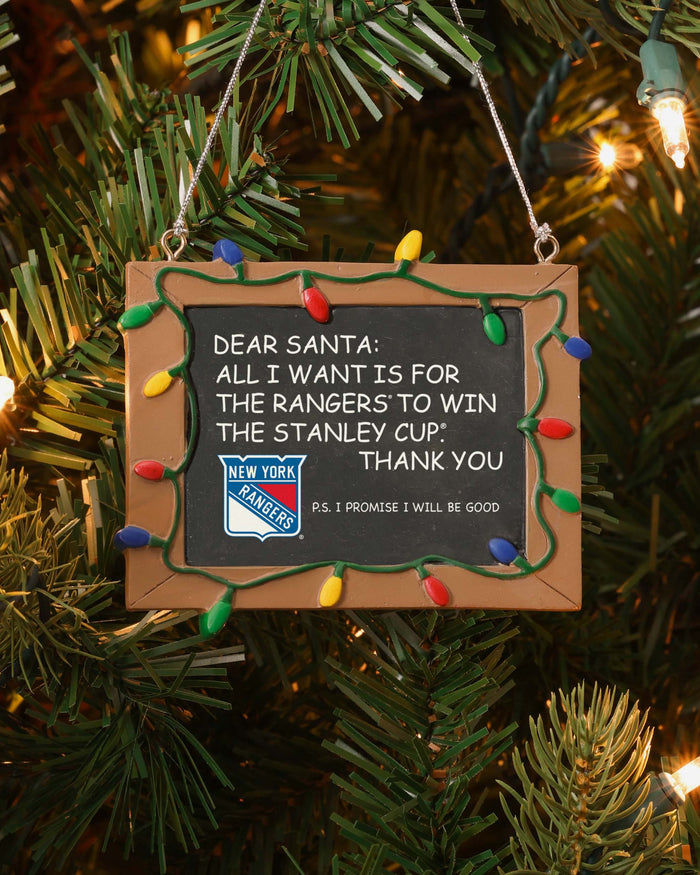 New York Rangers Resin Chalkboard Sign Ornament FOCO - FOCO.com