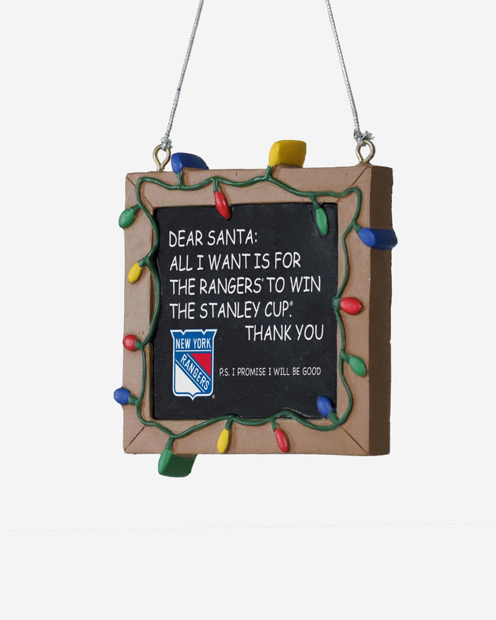 New York Rangers Resin Chalkboard Sign Ornament FOCO - FOCO.com