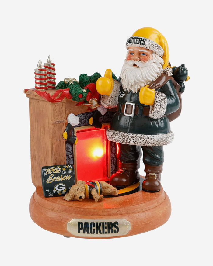 Green Bay Packers Santa Fireplace Figurine FOCO - FOCO.com