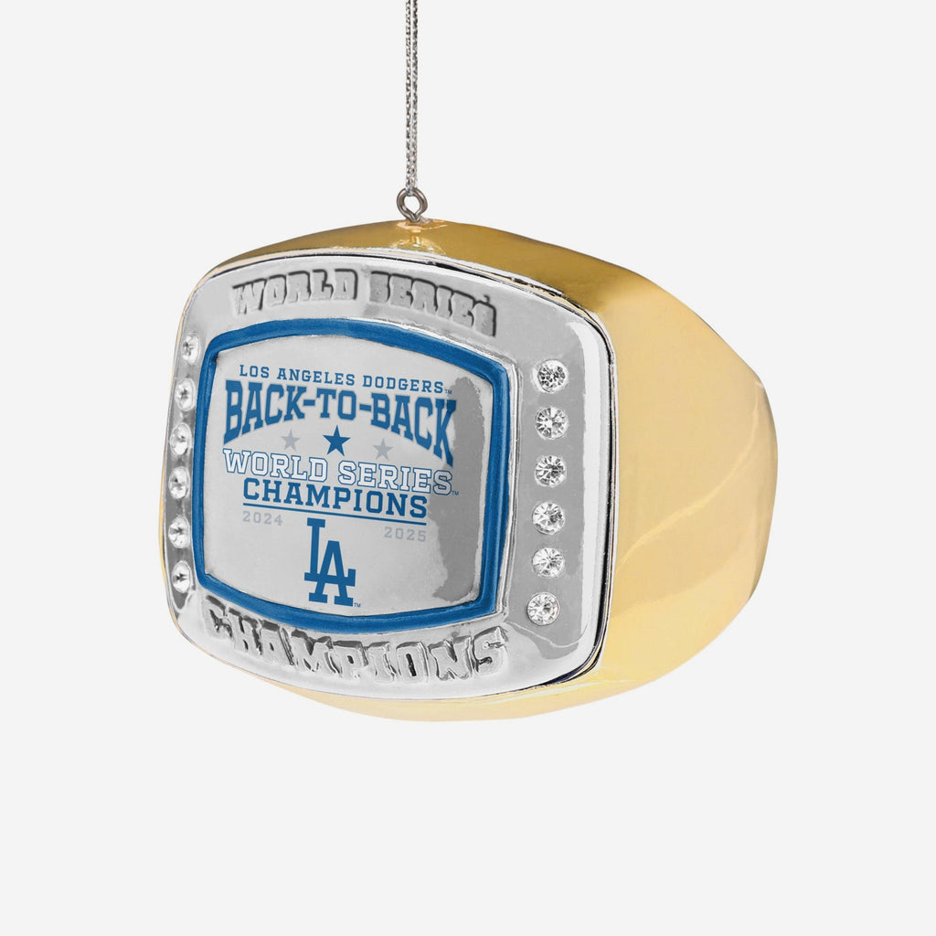 Los Angeles Dodgers 2025 Back To Back World Series Champions Ring Ornament FOCO - FOCO.com