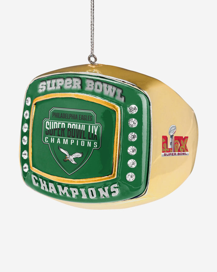 Philadelphia Eagles Super Bowl LIX Champions Kelly Green Ring Ornament FOCO - FOCO.com