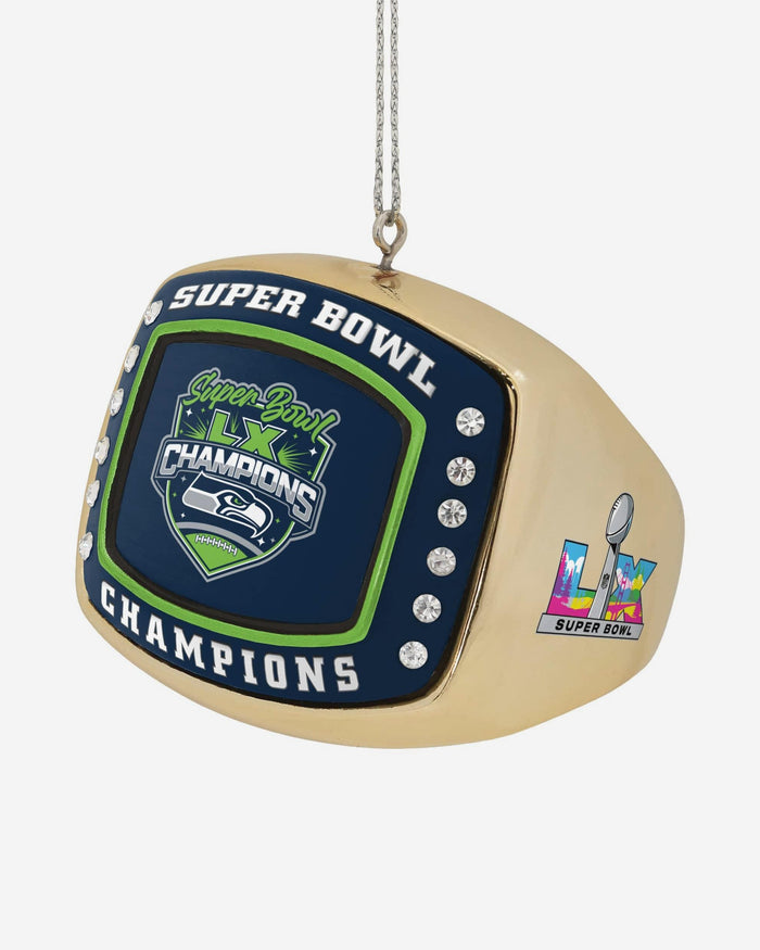 Seattle Seahawks Super Bowl LX Champions Ring Ornament FOCO - FOCO.com