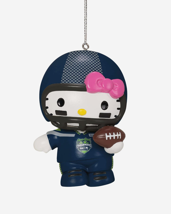 Seattle Seahawks Super Bowl LX Champions Hello Kitty® Resin Jersey Ornament FOCO - FOCO.com