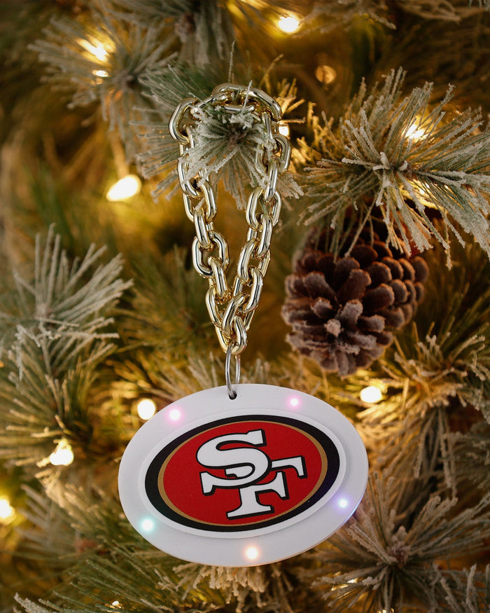 San Francisco 49ers Big Logo Light Up Chain Ornament FOCO - FOCO.com