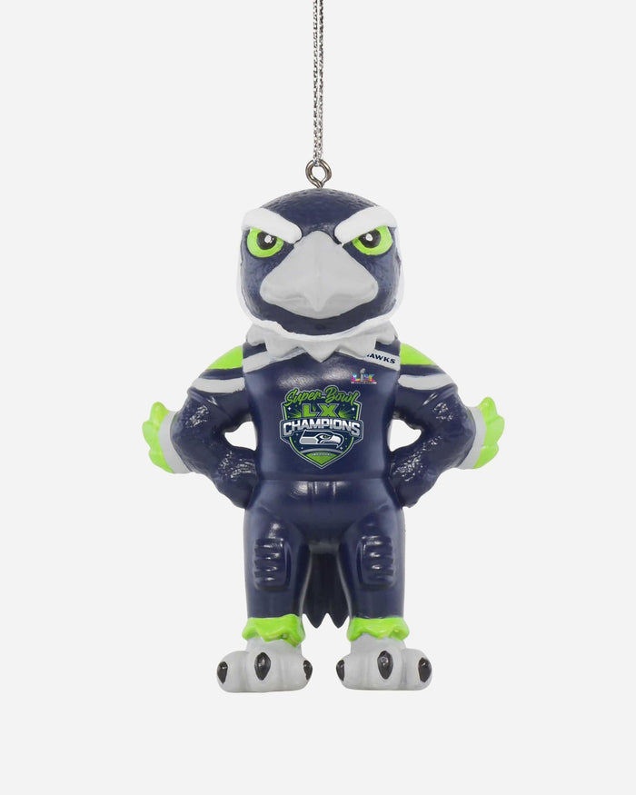 Seattle Seahawks Super Bowl LX Champions Mascot Ornament FOCO - FOCO.com