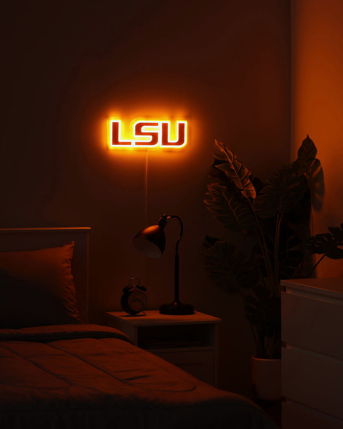 LSU Tigers LED Neon Light Up Team Logo Sign FOCO - FOCO.com