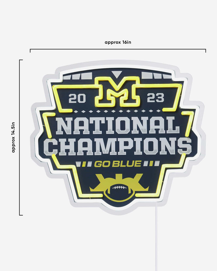 Michigan Wolverines 2023 Football National Champions LED Neon Sign FOCO - FOCO.com