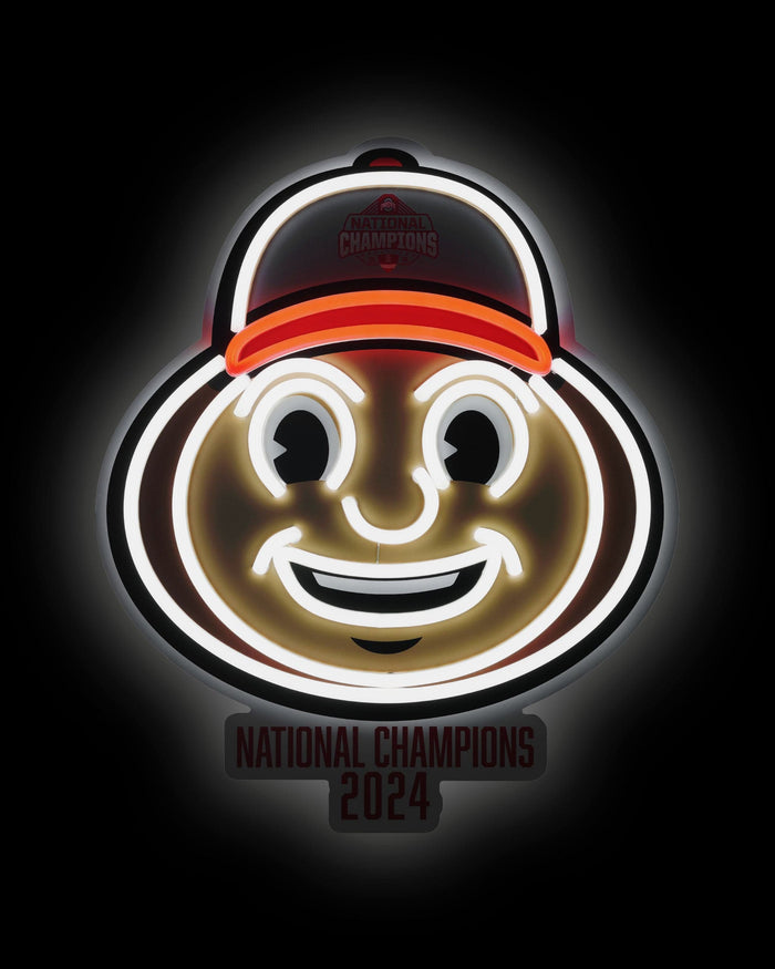 Ohio State Buckeyes 2024 Football National Champions LED Neon Mascot Head Sign FOCO - FOCO.com