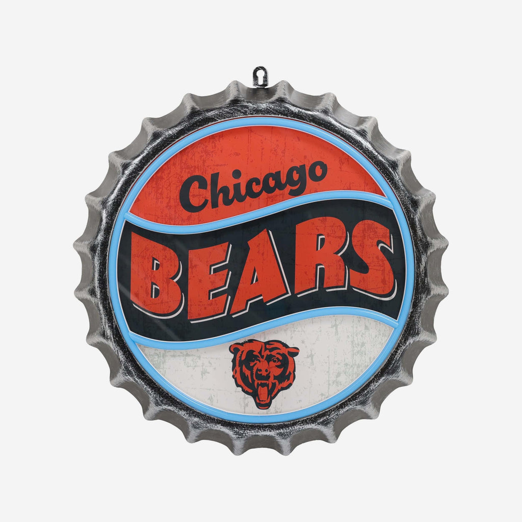 Chicago Bears LED Neon Backlit Bottle Cap Wall Sign FOCO - FOCO.com