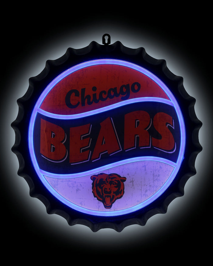 Chicago Bears LED Neon Backlit Bottle Cap Wall Sign FOCO - FOCO.com