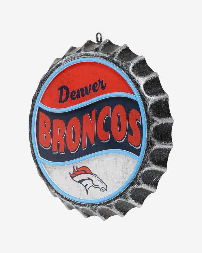 Denver Broncos LED Neon Backlit Bottle Cap Wall Sign FOCO - FOCO.com