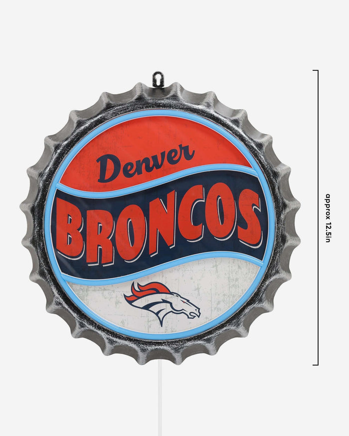 Denver Broncos LED Neon Backlit Bottle Cap Wall Sign FOCO - FOCO.com