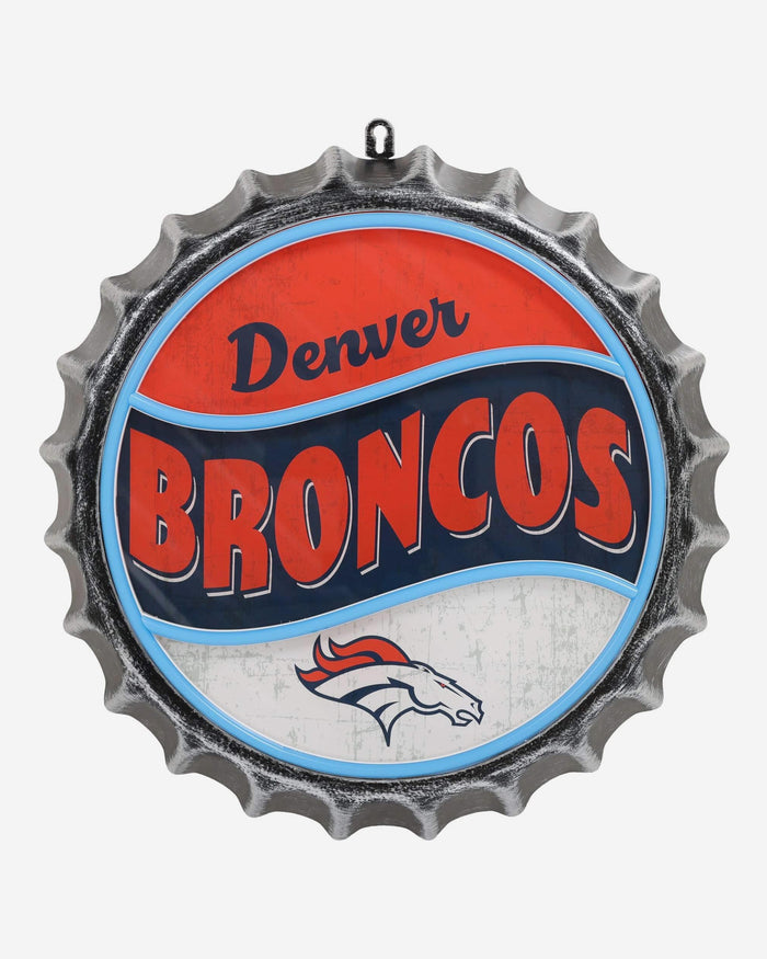 Denver Broncos LED Neon Backlit Bottle Cap Wall Sign FOCO - FOCO.com