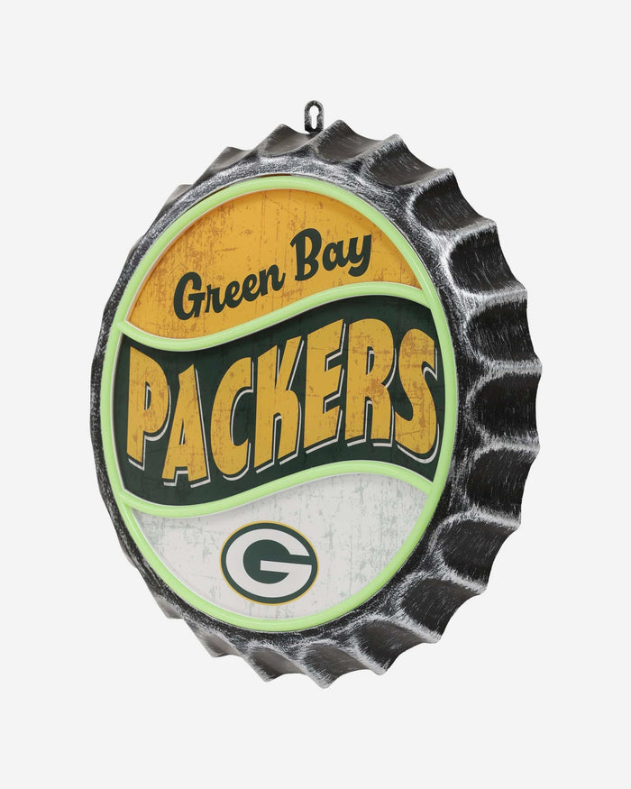 Green Bay Packers LED Neon Backlit Bottle Cap Wall Sign FOCO - FOCO.com