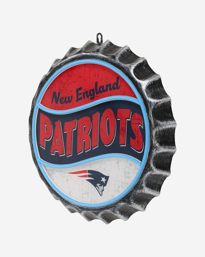 New England Patriots LED Neon Backlit Bottle Cap Wall Sign FOCO - FOCO.com