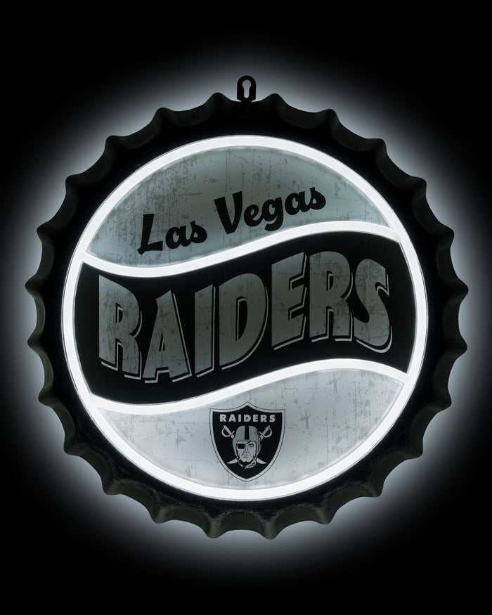 Las Vegas Raiders LED Neon Backlit Bottle Cap Wall Sign FOCO - FOCO.com