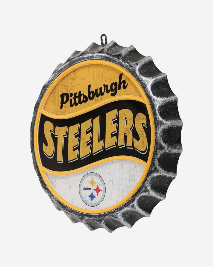 Pittsburgh Steelers LED Neon Backlit Bottle Cap Wall Sign FOCO - FOCO.com