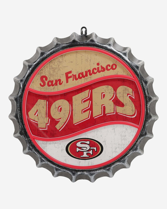 San Francisco 49ers LED Neon Backlit Bottle Cap Wall Sign FOCO - FOCO.com