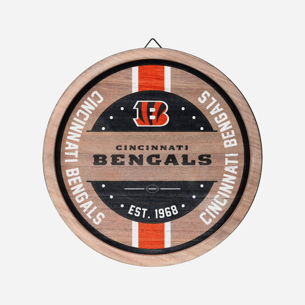 Cincinnati Bengals Wooden Barrel Sign FOCO - FOCO.com