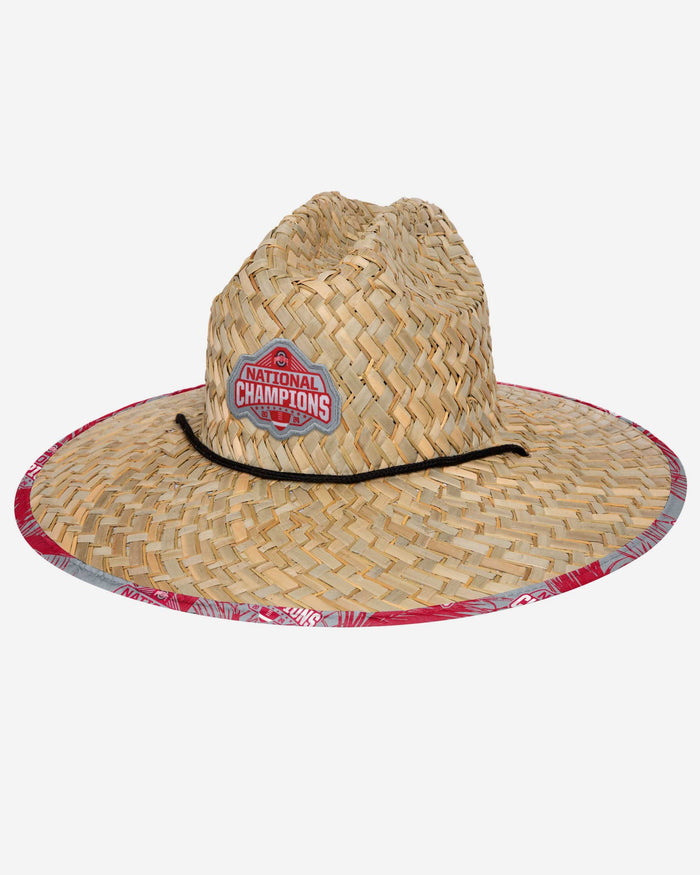 Ohio State Buckeyes 2024 Football National Champions Floral Straw Hat FOCO - FOCO.com