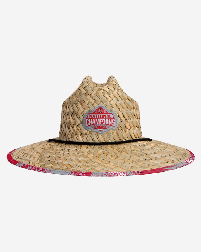 Ohio State Buckeyes 2024 Football National Champions Floral Straw Hat FOCO - FOCO.com