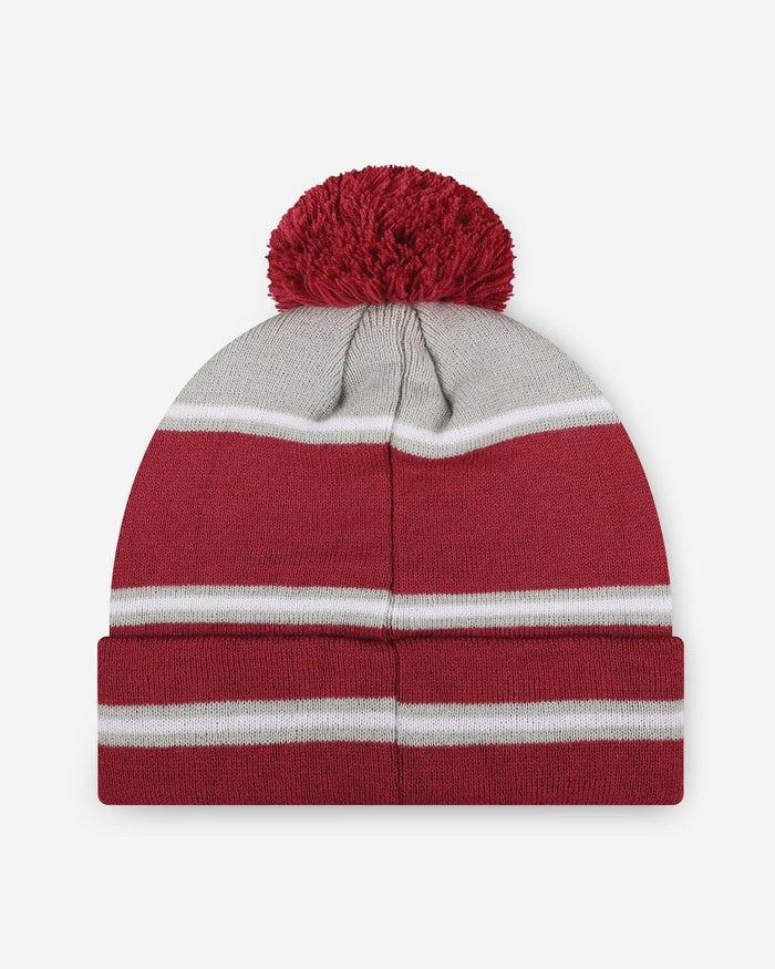 Alabama Crimson Tide Big Wordmark Stripe Pom Beanie FOCO - FOCO.com