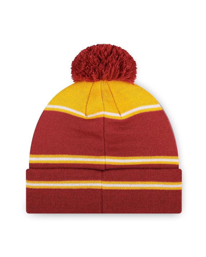 Iowa State Cyclones Big Wordmark Stripe Pom Beanie FOCO - FOCO.com