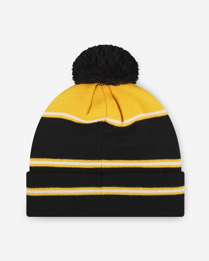 Iowa Hawkeyes Big Wordmark Stripe Pom Beanie FOCO - FOCO.com