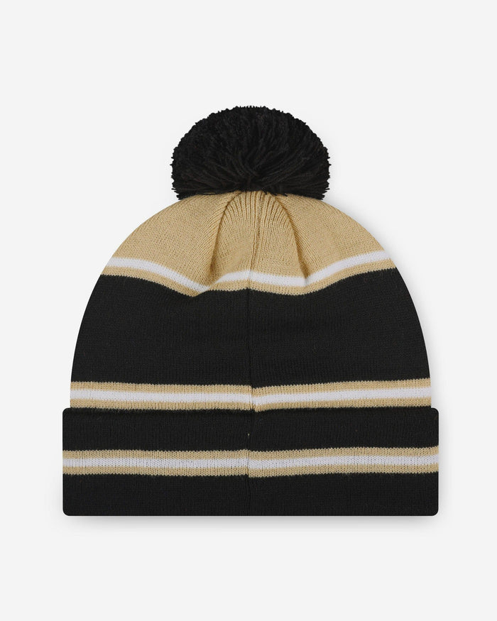 Purdue Boilermakers Big Wordmark Stripe Pom Beanie FOCO - FOCO.com