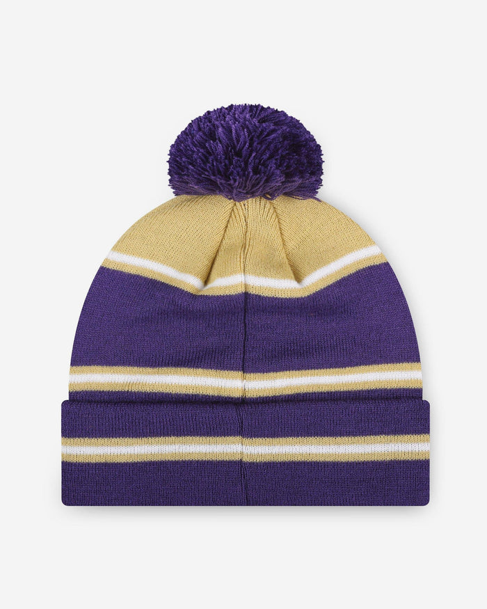 Washington Huskies Big Wordmark Stripe Pom Beanie FOCO - FOCO.com
