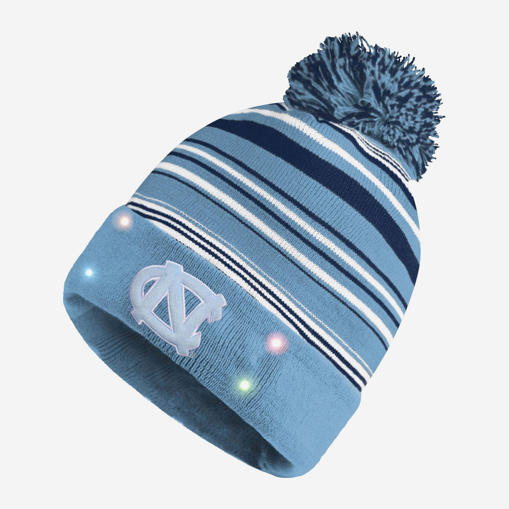 North Carolina Tar Heels Horizontal Stripe Light Up Beanie FOCO - FOCO.com