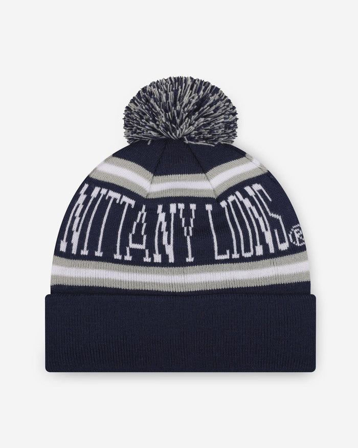 Penn State Nittany Lions Primary Stripe Pom Beanie FOCO - FOCO.com