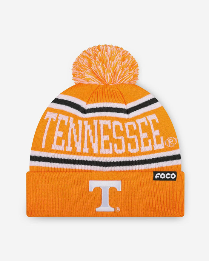 Tennessee Volunteers Primary Stripe Pom Beanie FOCO - FOCO.com
