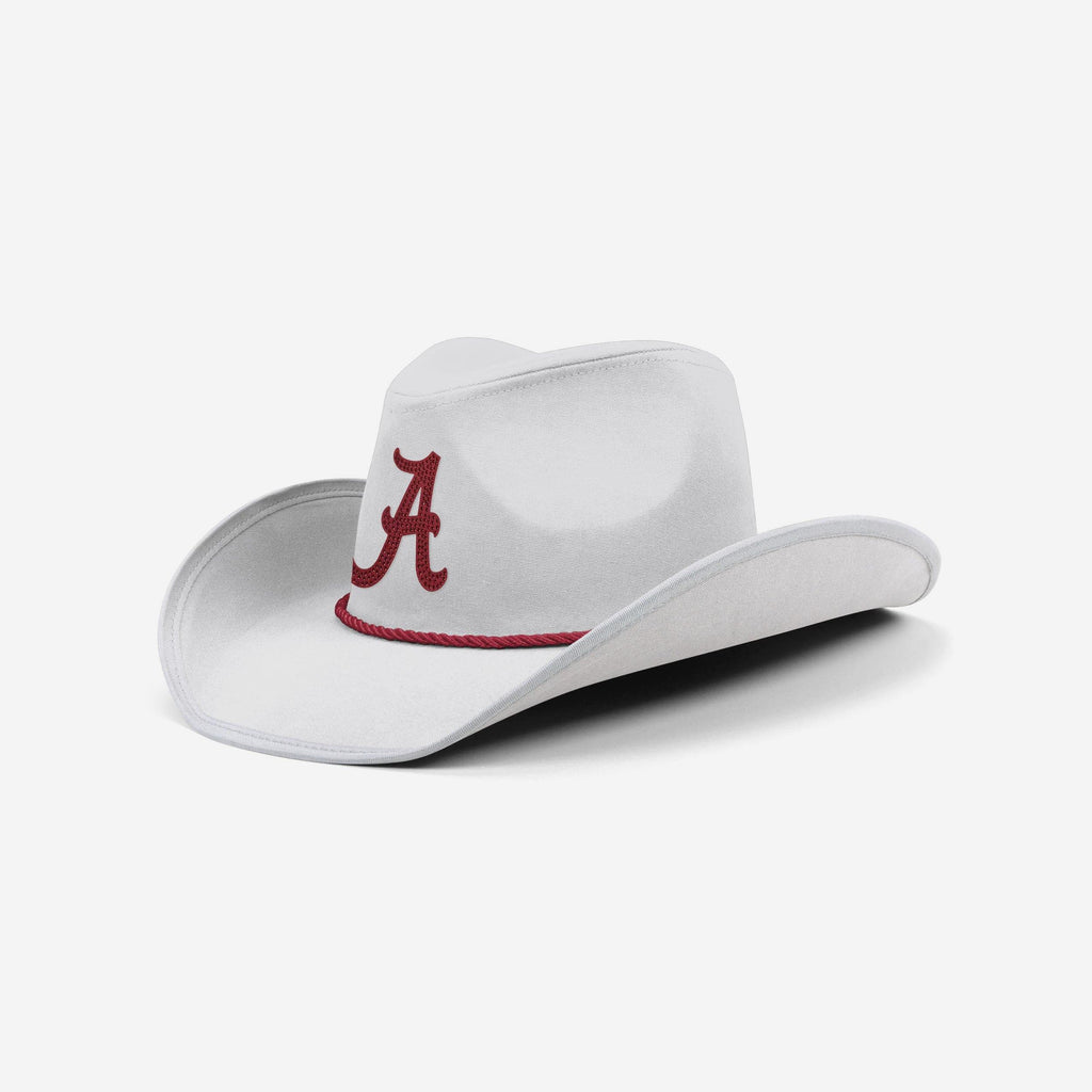 Alabama Crimson Tide White Rhinestone Logo Cowboy Hat FOCO - FOCO.com
