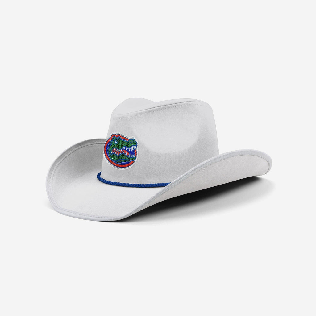 Florida Gators White Rhinestone Logo Cowboy Hat FOCO - FOCO.com
