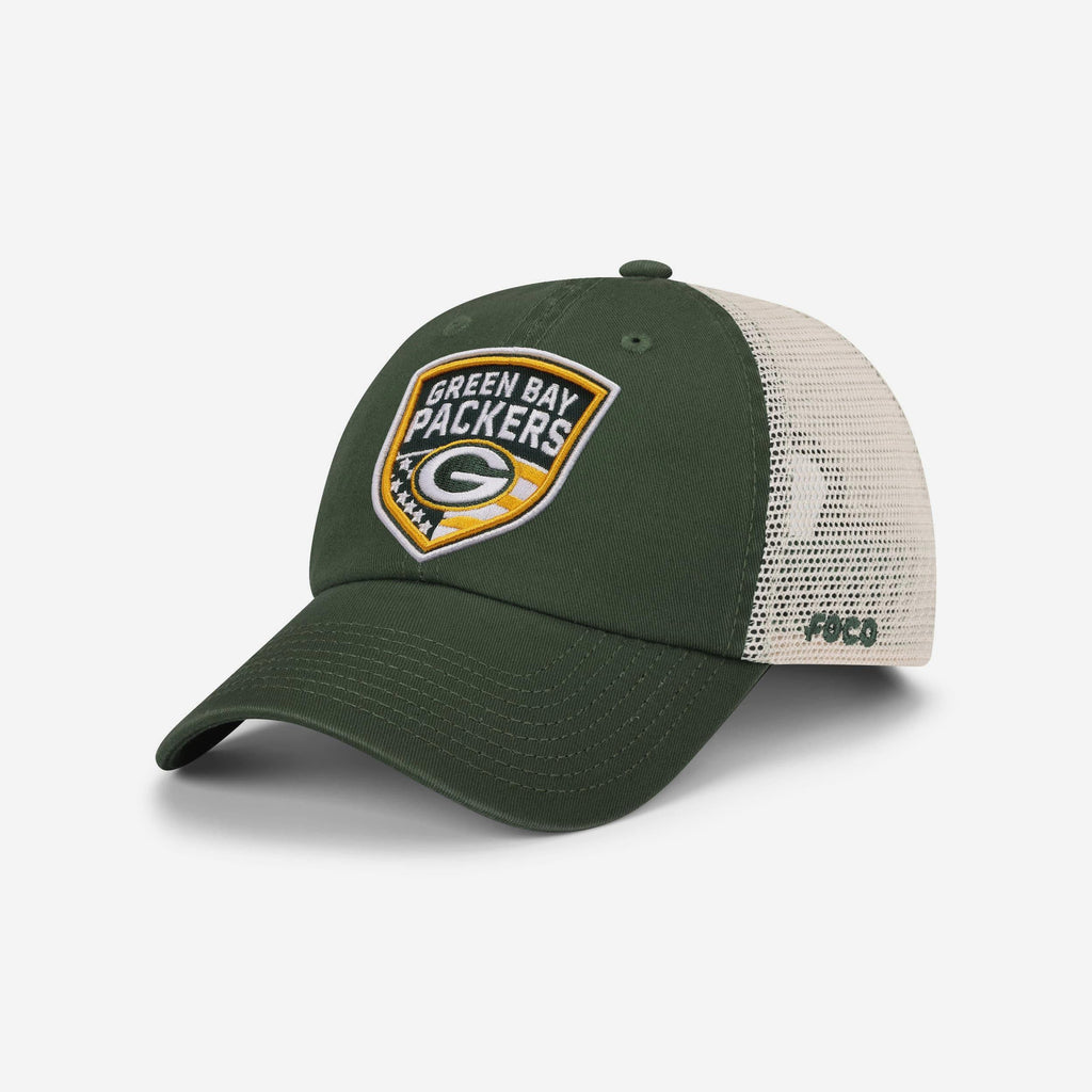 Green Bay Packers Americana Patch Casual Trucker Cap FOCO - FOCO.com