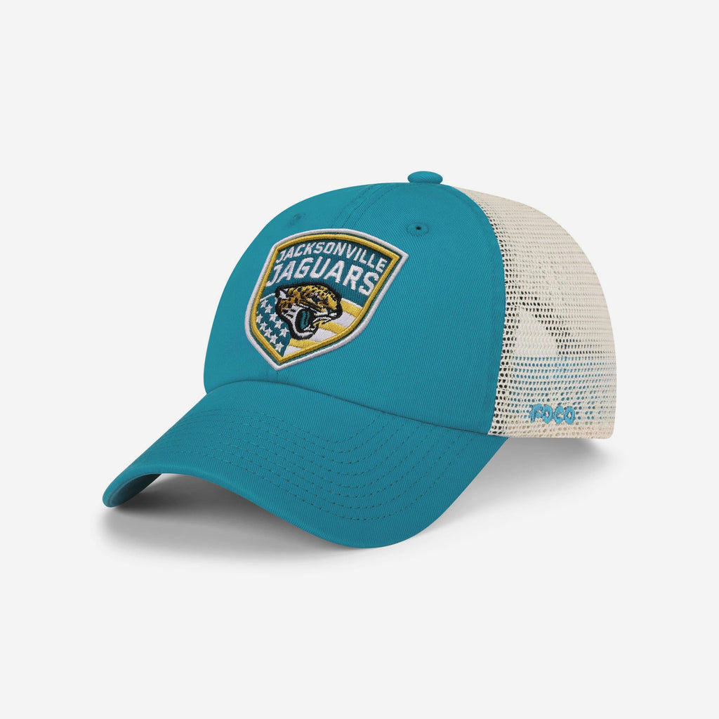 Jacksonville Jaguars Americana Patch Casual Trucker Cap FOCO - FOCO.com