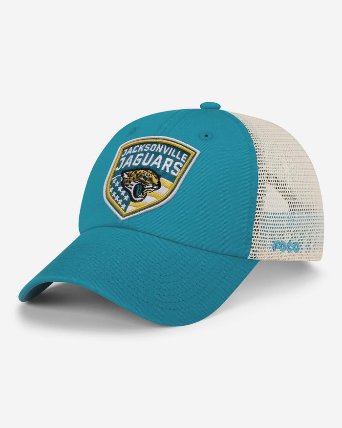 Jacksonville Jaguars Americana Patch Casual Trucker Cap FOCO - FOCO.com