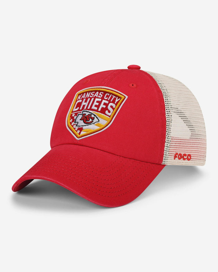 Kansas City Chiefs Americana Patch Casual Trucker Cap FOCO - FOCO.com