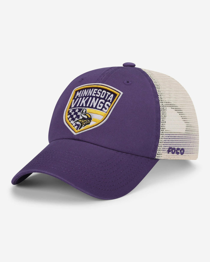 Minnesota Vikings Americana Patch Casual Trucker Cap FOCO - FOCO.com