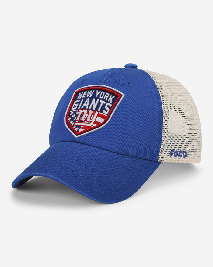 New York Giants Americana Patch Casual Trucker Cap FOCO - FOCO.com