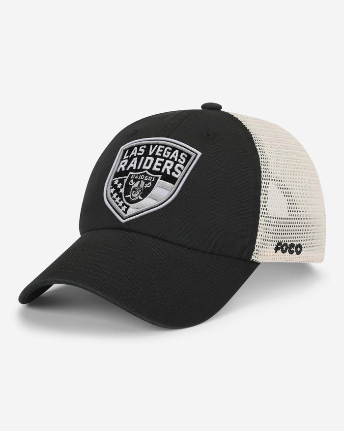 Las Vegas Raiders Americana Patch Casual Trucker Cap FOCO - FOCO.com