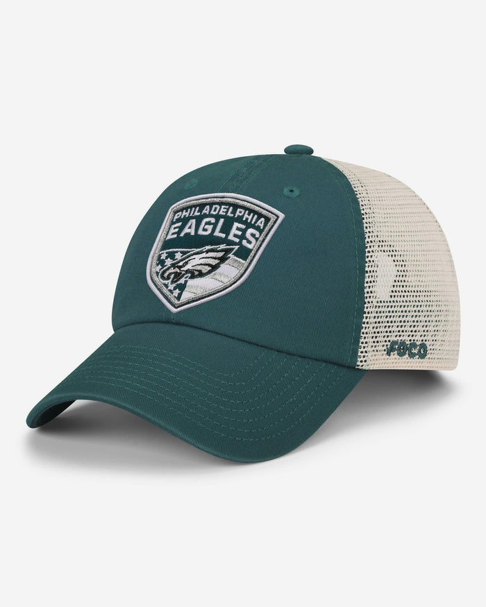Philadelphia Eagles Americana Patch Casual Trucker Cap FOCO - FOCO.com