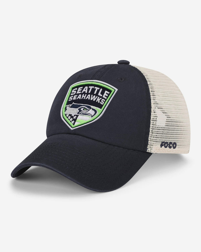 Seattle Seahawks Americana Patch Casual Trucker Cap FOCO - FOCO.com
