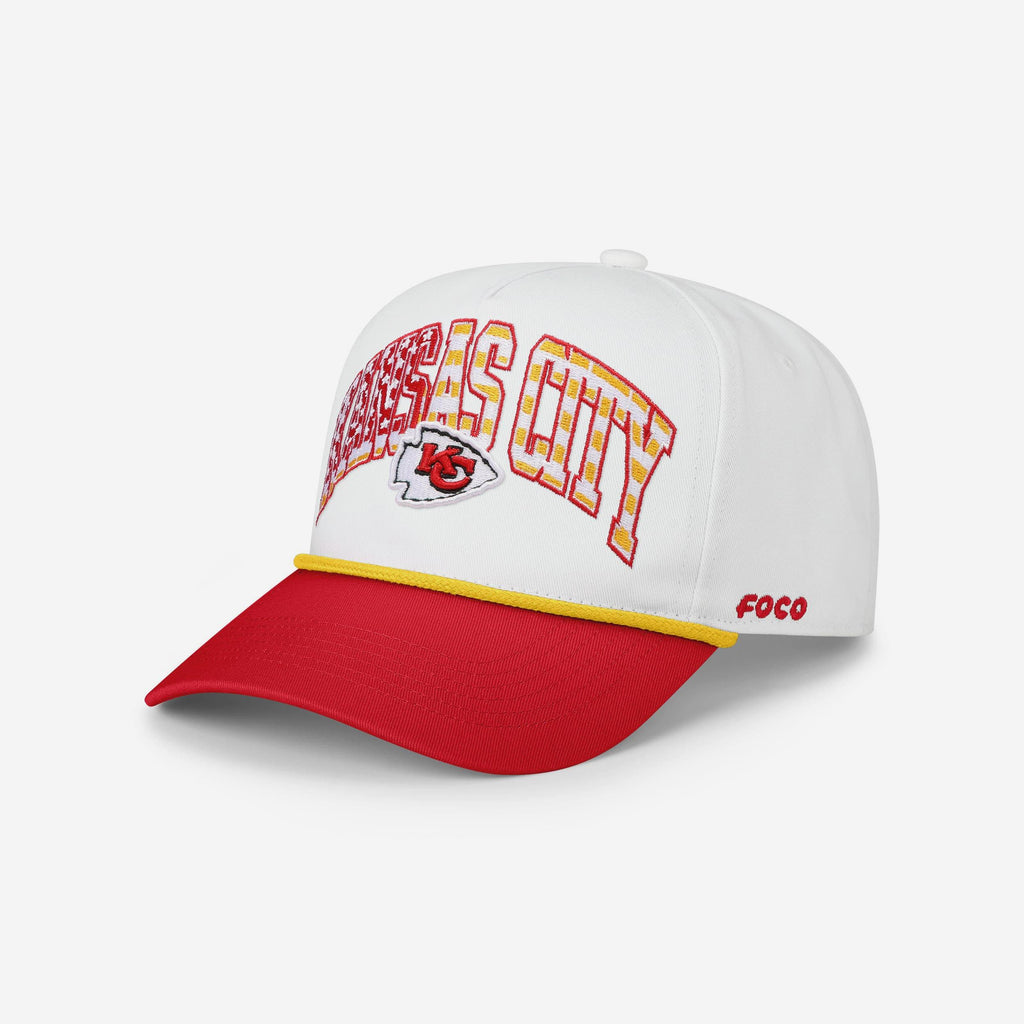 Kansas City Chiefs Americana Wordmark Marquee RF Cap FOCO - FOCO.com
