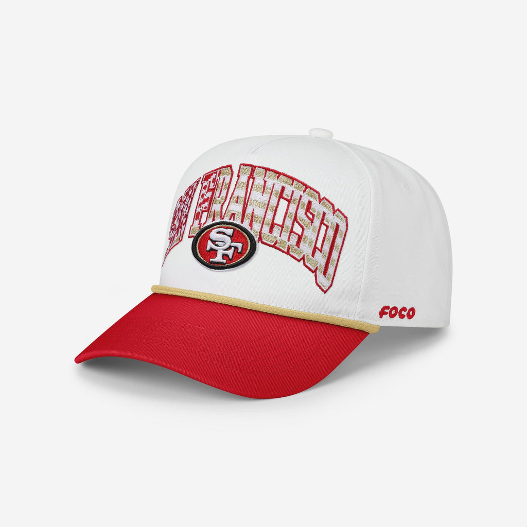 San Francisco 49ers Americana Wordmark Marquee RF Cap FOCO - FOCO.com