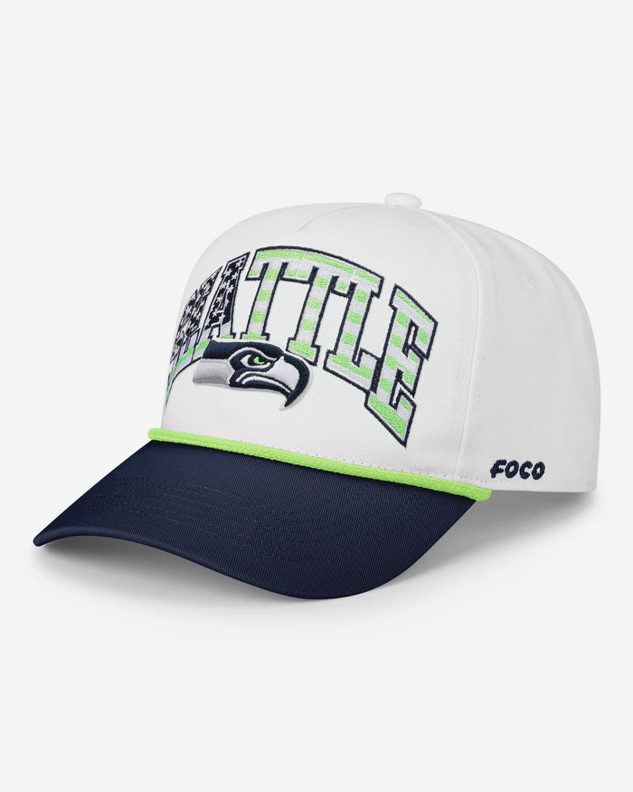 Seattle Seahawks Americana Wordmark Marquee RF Cap FOCO - FOCO.com