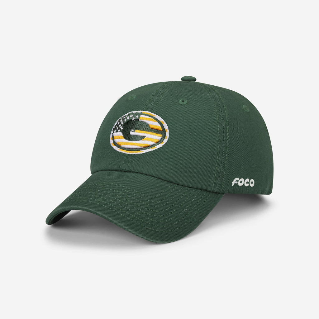 Green Bay Packers Americana Primary Logo Casual Cap FOCO - FOCO.com