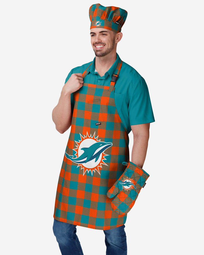 Miami Dolphins Plaid Chef Hat FOCO - FOCO.com